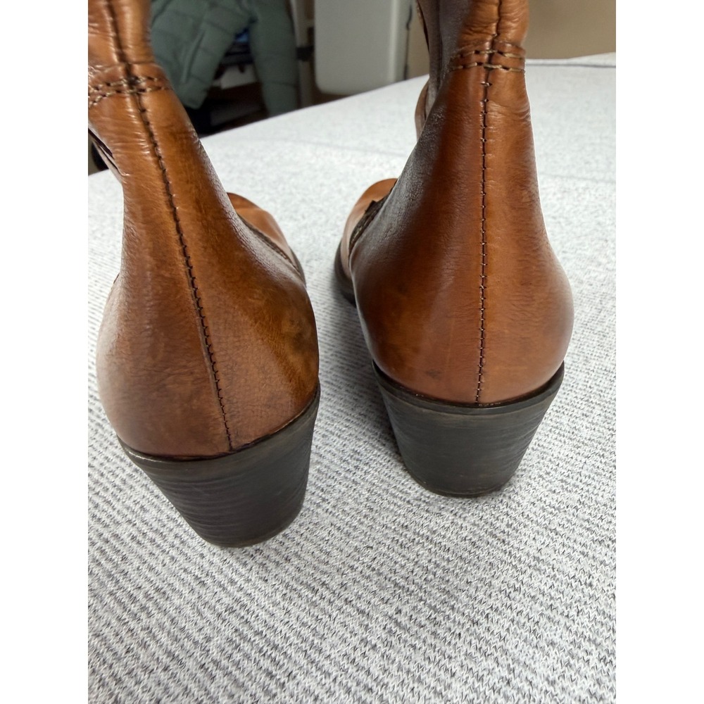Clarks Maymie Stellar Cognac Leather Tall Riding Boots Block Heel Womens 8M - Picture 13 of 16